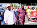 Museveni escorted by Raila Odinga as he returns to Uganda after 3-day State visit to Nairobi, Kenya