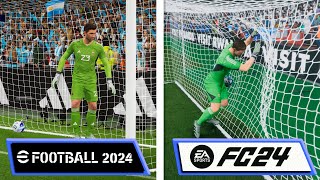 EA Sports FC 24 (FIFA 24) VS eFootball 2024 | Graphics & Details Comparison | Analista De Bits