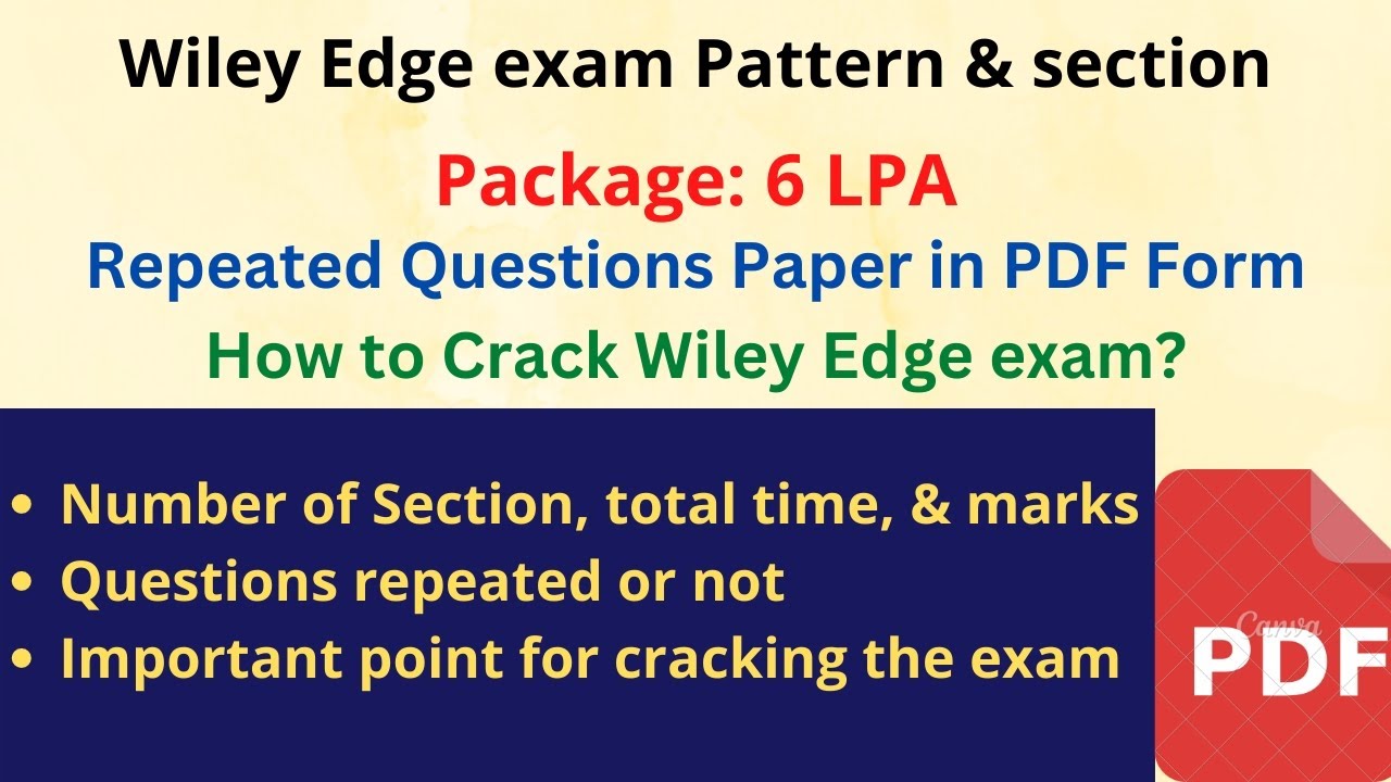 Wiley Edge Exam Pattern &amp; Sections | Questions repeated or not ...