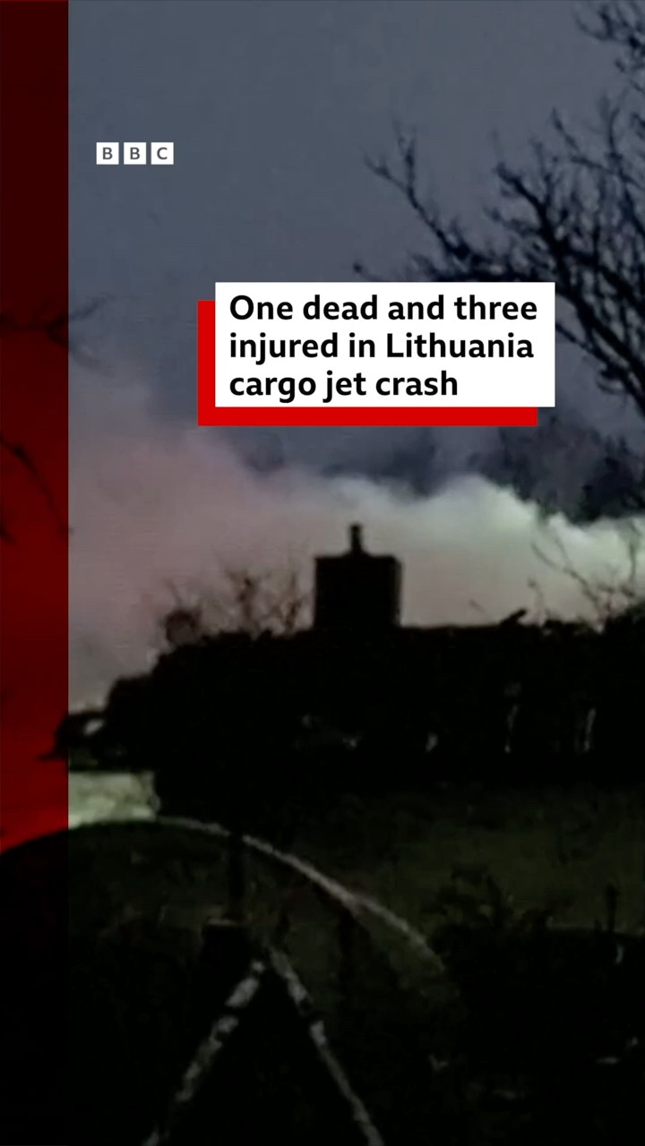One dead and three injured in Lithuania cargo jet crash. #Lithuania #Boeing737 #BBCNews