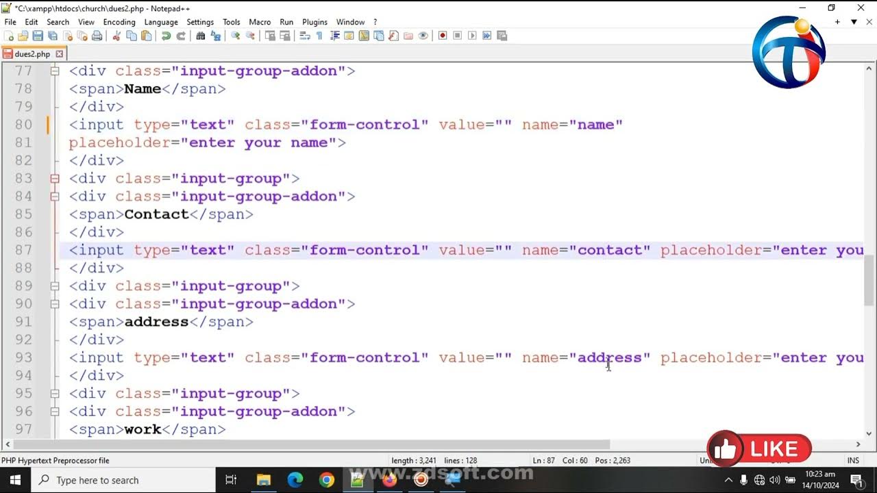 @titechslessons How to submit HTML forms using MYSQL and PHP - YouTube
