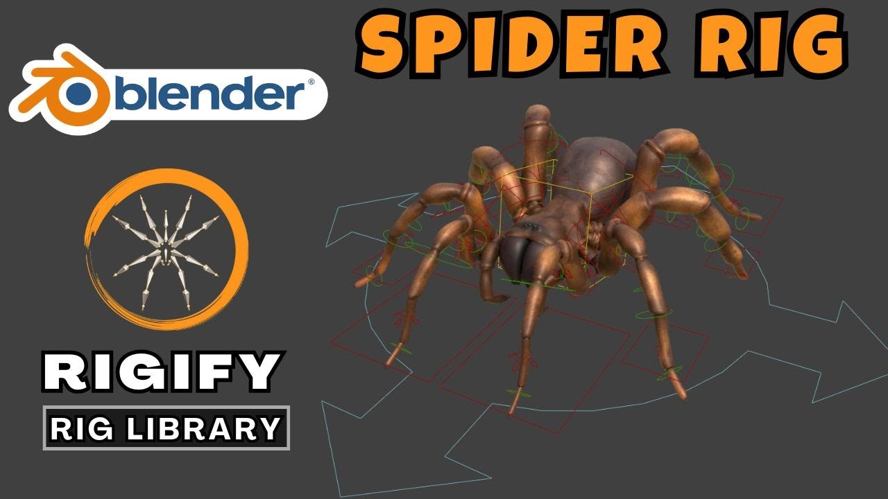 Create Spider Rig with Rigify : Rig Library in Blender | Rigify Animal ...
