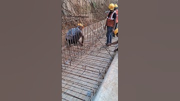 Reinforcement work for retaining wall Raft #retainingwall #reinforcement #construction #viral #reels