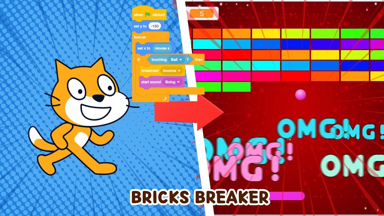 I made a Bricks Breaker Game in Scratch - YouTube