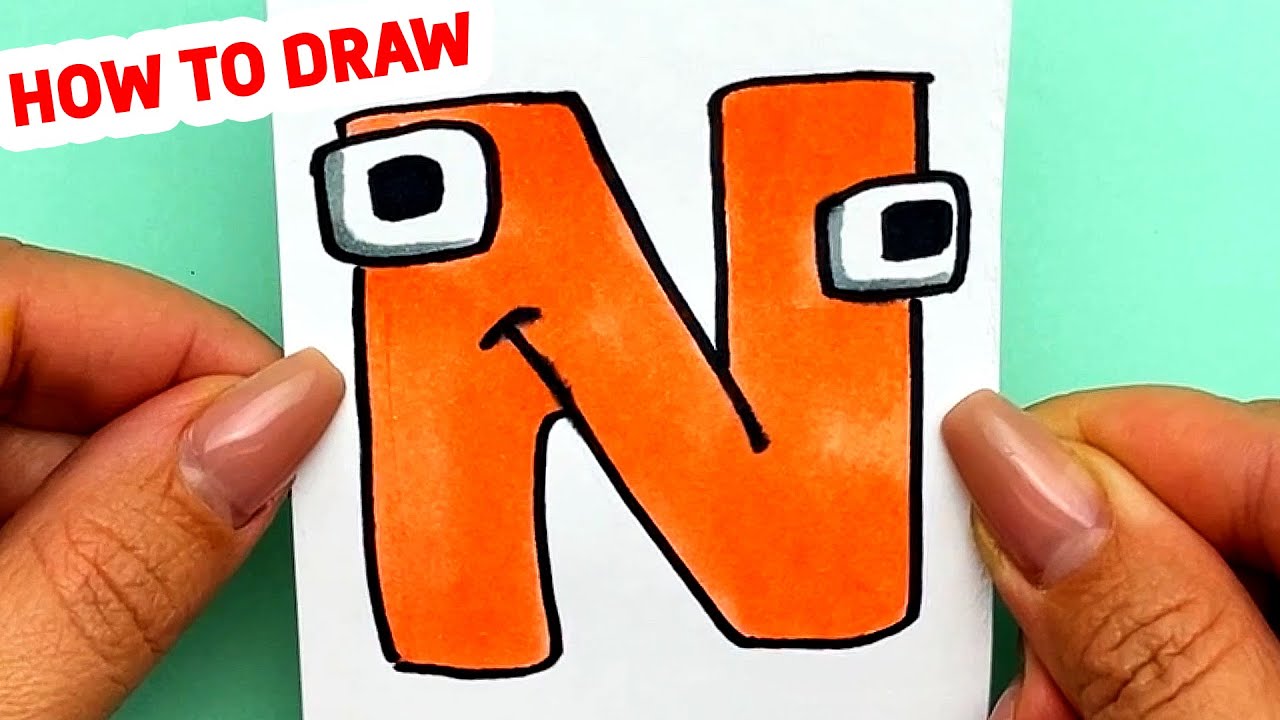 How to Draw Alphabet Lore (N)  Dibujando Alphabet Lore N