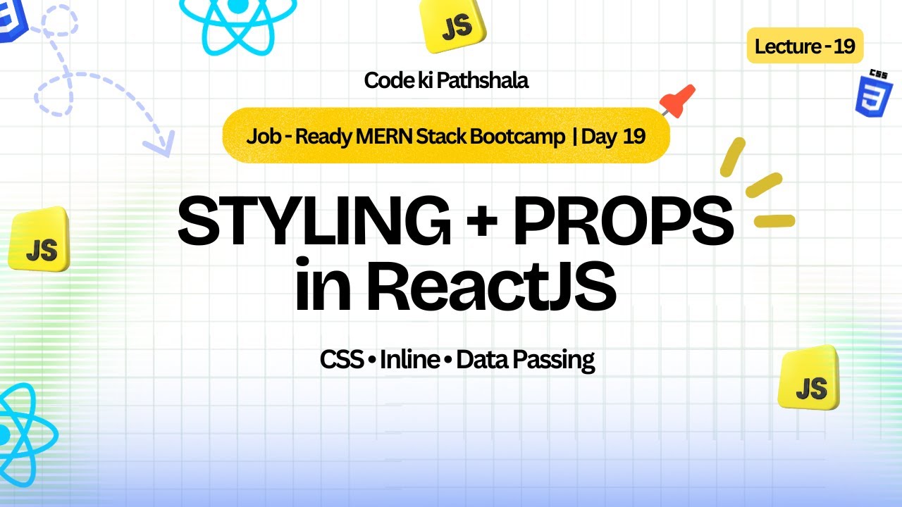 🔴 LIVE: Styling in React & Props Explained 🔥 | Pass Data Between Components