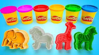 Create and Learn with Play Doh - Animals, Toy Food, and Numbers 🐘🐻 Best Toddler Learning Video!