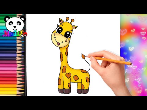Как нарисовать ЖИРАФА | Рисунки для детей, Рисунки для срисовки | How to draw a Giraffe
