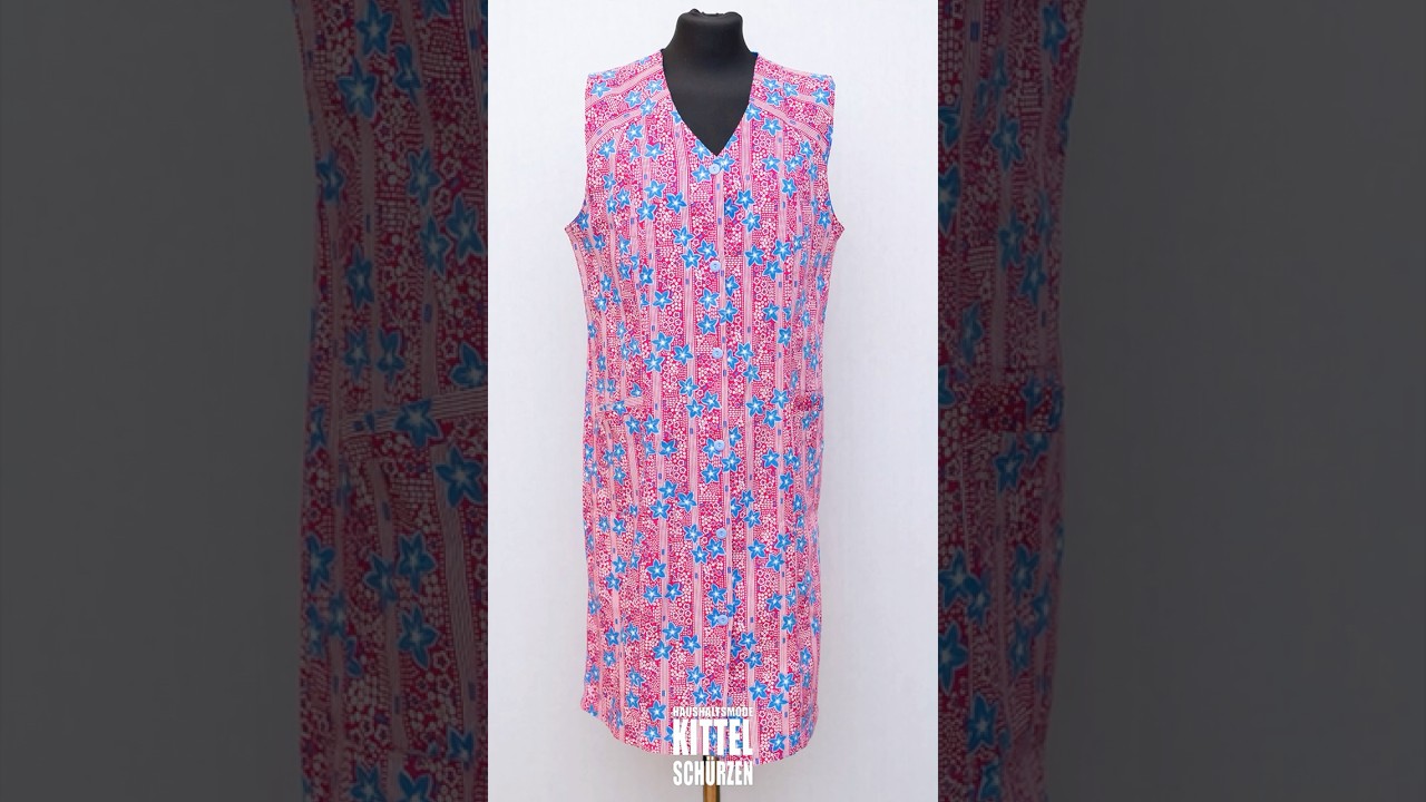 Kittel Nr. 202 - Mischgewebekittel mit Blümchenmuster I Rosa gemustert I Gr. 42 