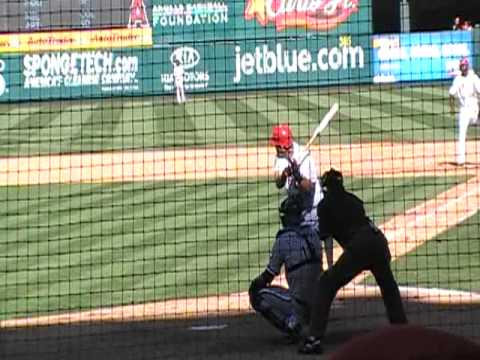 Anaheim Angels Baseball Kendry Morales base hit vs Chicago White Sox