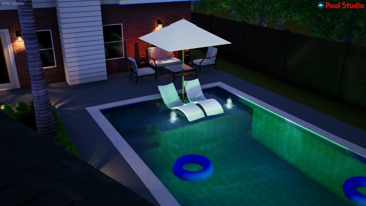 Stunning Geometric Pool With Landscaping