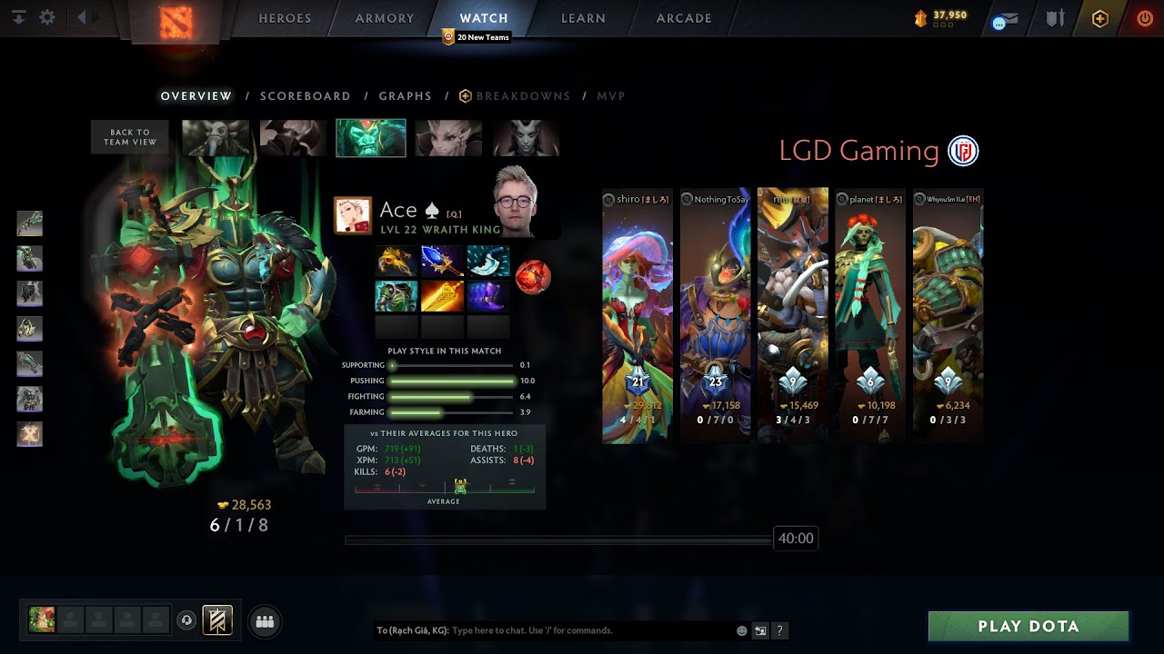 dota2fullmatch - Ace - Wraith King - GG vs LGD - TI2023