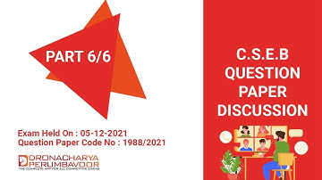 CSEB Secretary Question Paper Discussion QP code : 1988/2021 Exam held on 05-12-2021:Part 6/6