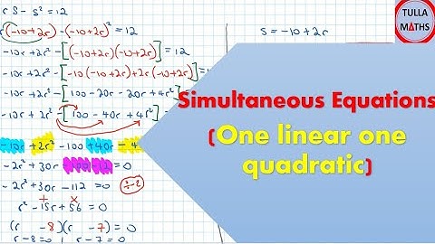 Simultaneous equations one linear one quadratic