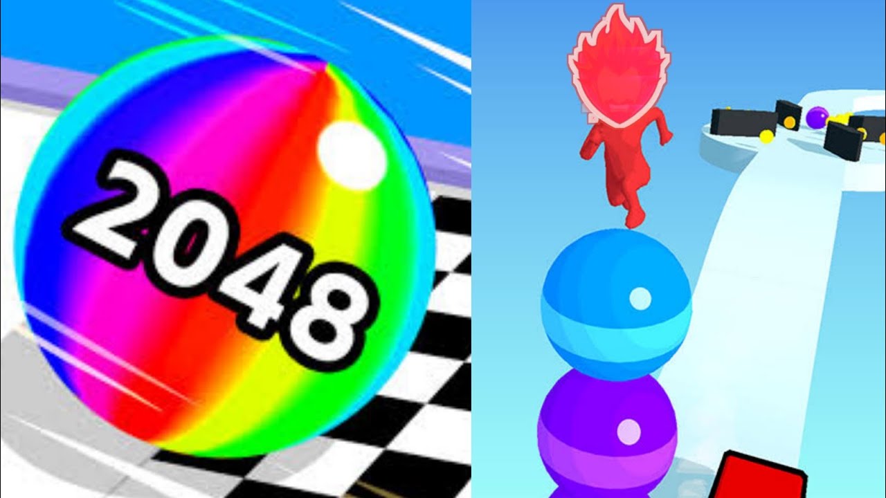 Ball Run 2048 vs Stack Rider - All Levels Android,ios Gameplay Mobile lvl1