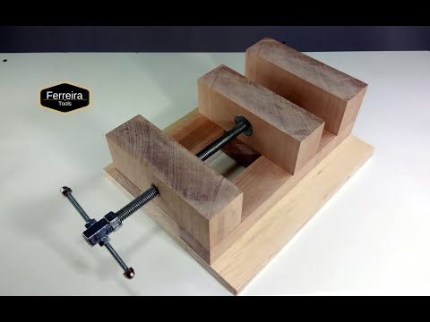 Forte! Como fazer Morsa de Madeira | Morsa para Furadeira de bancada | Diy Building Wooden Vise