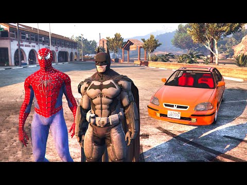 ÖRÜMCEK ADAM VE BATMAN HONDA ARABALARLA - Gta 5