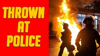 Antifa Throws MOLOTOV COCKTAIL AT COPS During Another Portland Protest (Riot) After Breonna Taylor