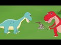 Flying Dinosaurs were raised by Herbivore Dinosaurs | Funny Dinosaur Family Cartoon