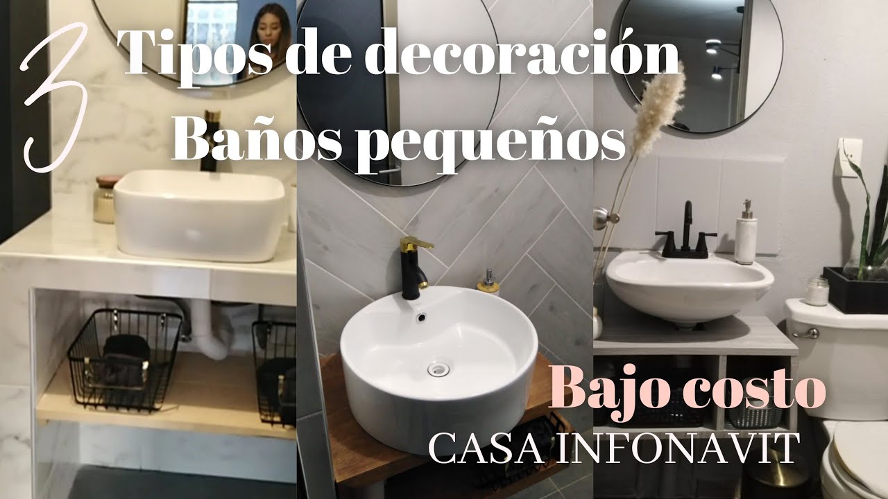 APRENDE A DECORAR baños pequeños estilo minimalista / Renueva tu baño CON  POCO DINERO/Casa Infonavit - YouTube