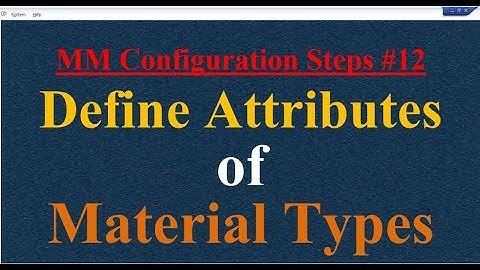 MM Configuration Steps #12 Define Attributes of Material Types