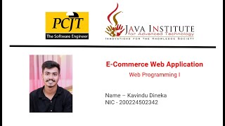 Web Project Task 12 | 1st Year | Semester 01 | Java Institute |Kavindu Dineka