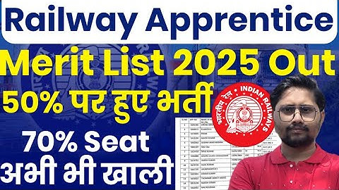 Railway Apprentice Merit list 2025 Out | ITI Pass Railway Apprentice Cut off 2025
