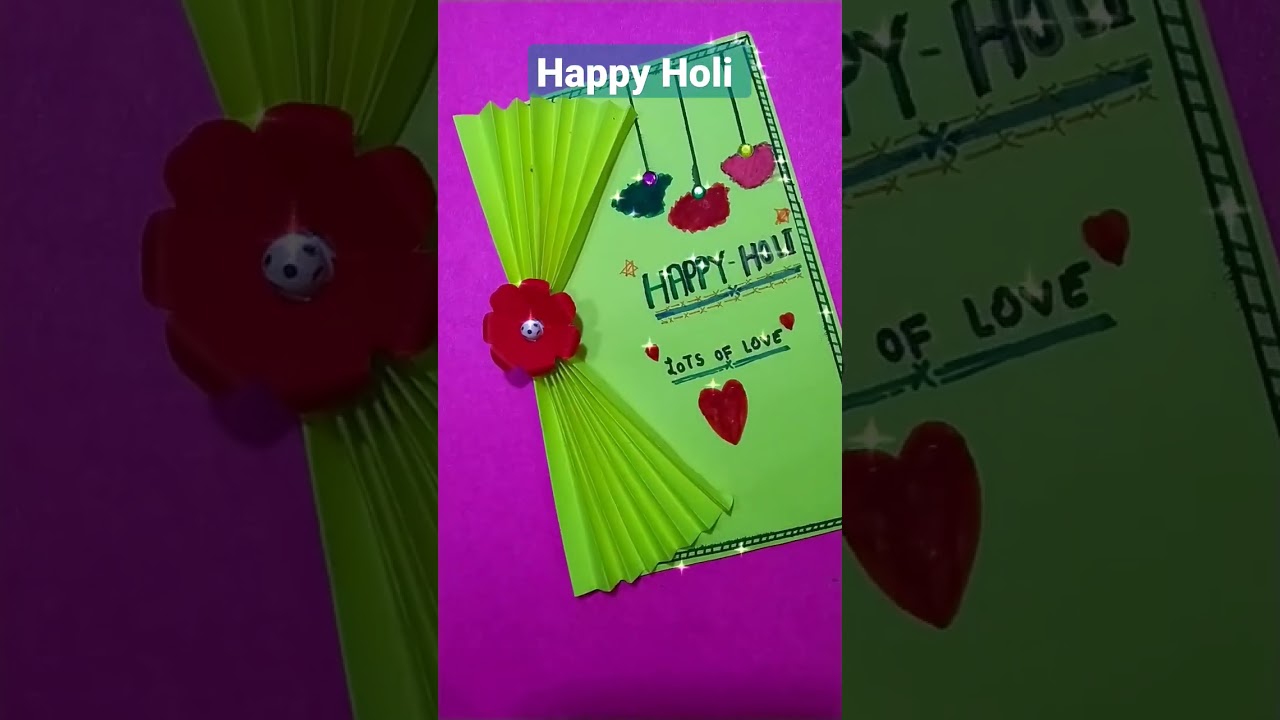 Holi wishes card /Birthday wishes card || Happy Holi 🌈||✓ 