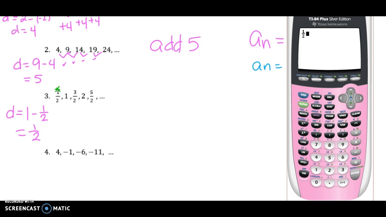 Algebra B Lesson 20 Day 3 - Arithmetic Sequences - YouTube