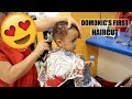 DOMONIC'S FIRST HAIRCUT!!!! *BIG BOY STATUS*