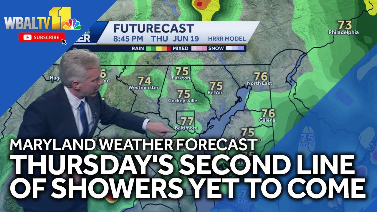 Second line of storms headed toward Maryland - YouTube