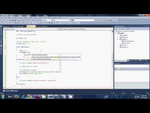 Login form part-2:Send data from one form to another in C# using DataReader