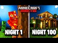 I Survived 100 Nights In Night Only HARDCORE Minecraft!
