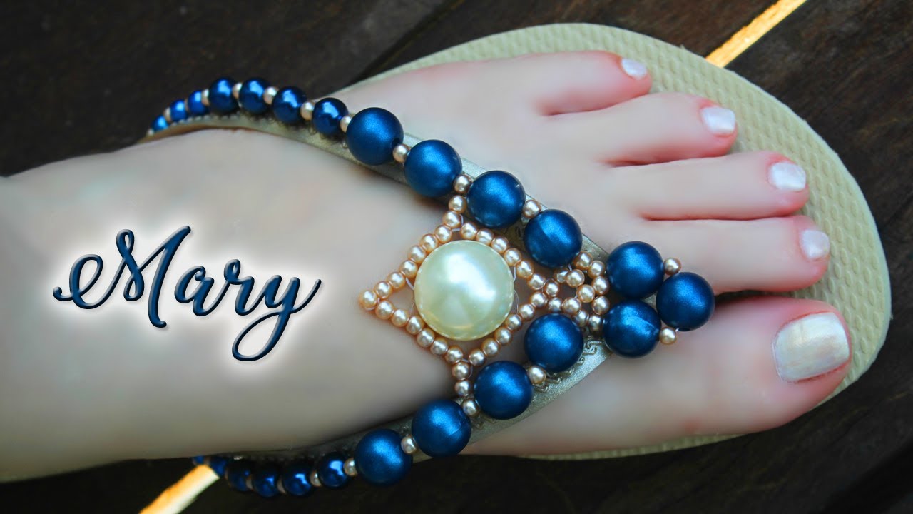 Chinelo decorado: Manta de pérolas para iniciantes (lucro certo💲💲💲)