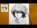 How To Draw L Lawliet Death Note Anime Drawing Step By Step Easy Anime Sketch 