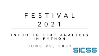 Introduction to text analysis in python