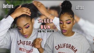 COMMENT FAIRE UN SLEEK BUN + MÉTHODE POUR PLAQUER LES CHEVEUX CRÉPUS (4b/4c hair)