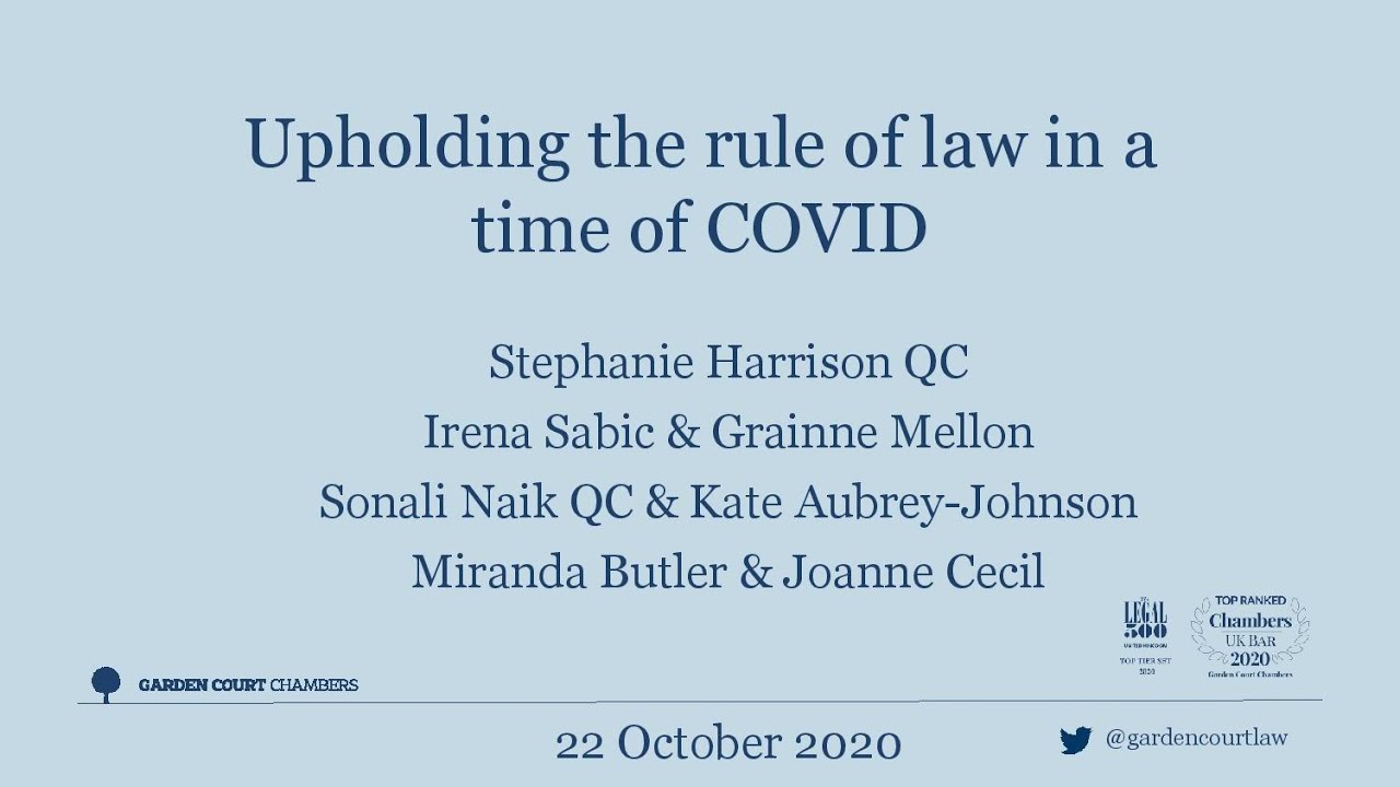 Upholding The Rule Of Law In A Time Of COVID 22 October 2020 YouTube