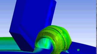 Ansys Workbench explicit dynamics cutting of convex AlSi 1045 workpiece example 17