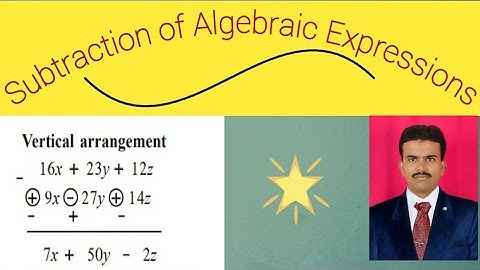 Subtraction of Algebraic Expressions class 7 | Practice Set 34 | Algebraic Expressions.