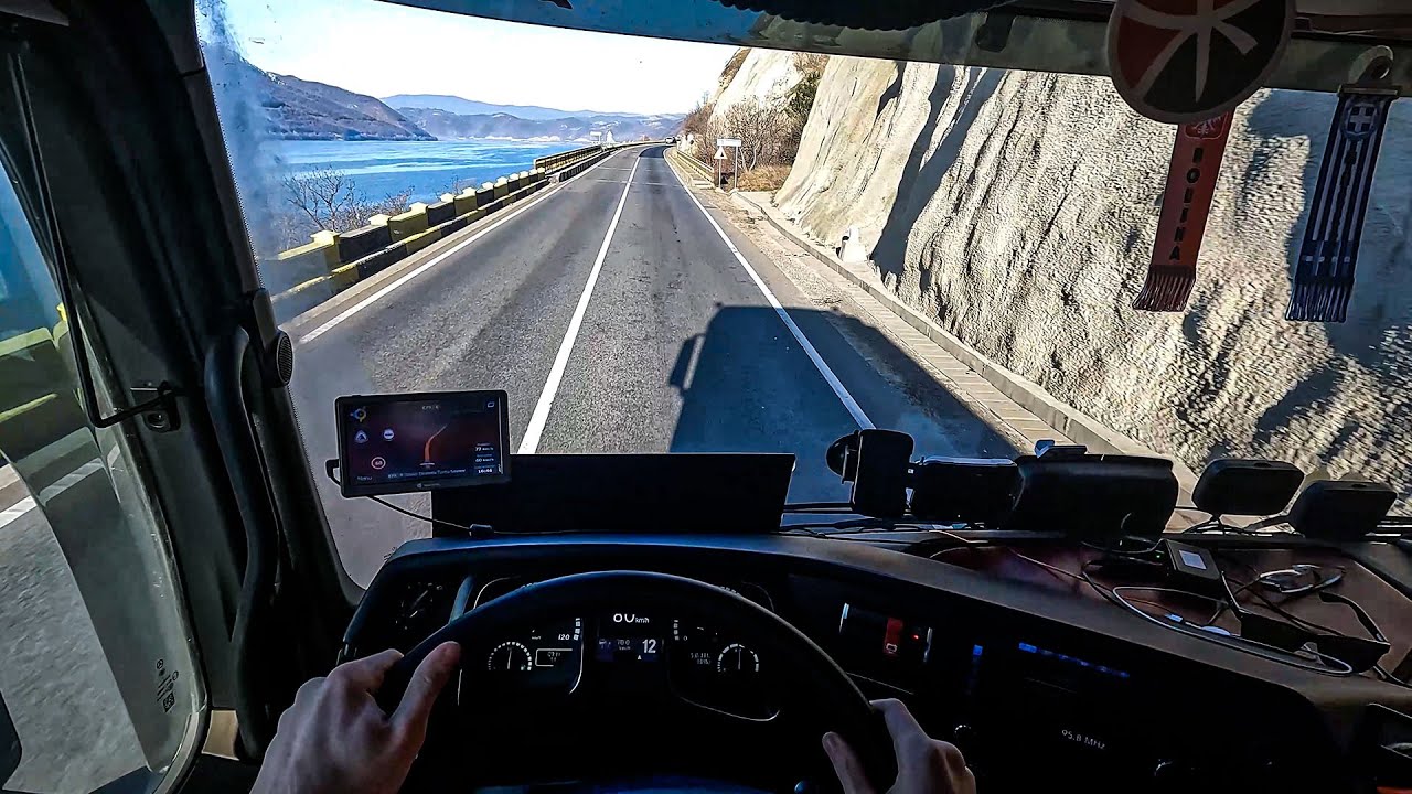 POV Truck Driver: Driving through Romania near Dunaj