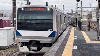 E531系0番台ｶﾂK406編成が土浦駅3番線に到着するシーン（1159M）2022.11.30