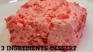 super EASY strawberry dessert with only 3 ingredients | Strawberry Jelly Pudding |Only 3 ingredients