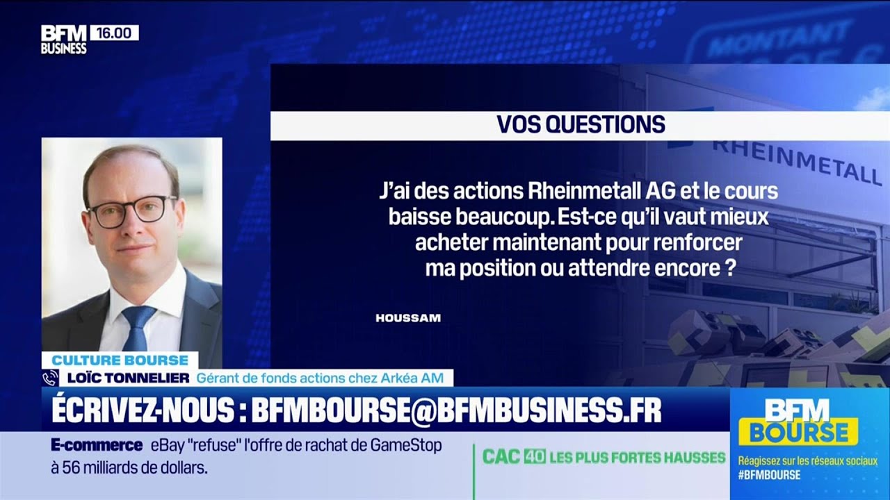 Culture Bourse : Le cours des actions Rheinmetall AG baisse, acheter ...