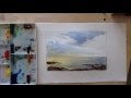 How to paint clouds. Wet into wet demonstration. Simple and quick techniques. Peter Sheeler