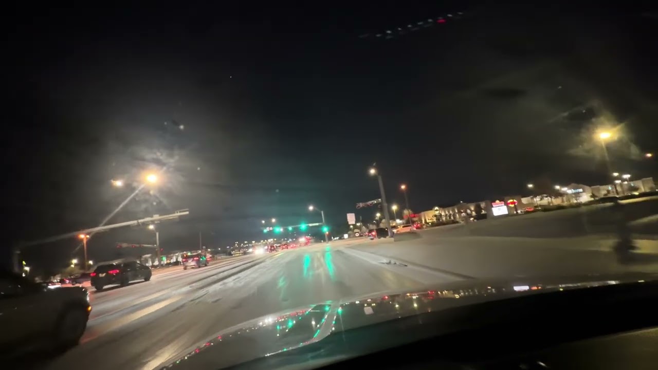 Driving Back Home on Icy Texas Roads