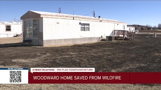 Woodward residents' home saved from wildfire