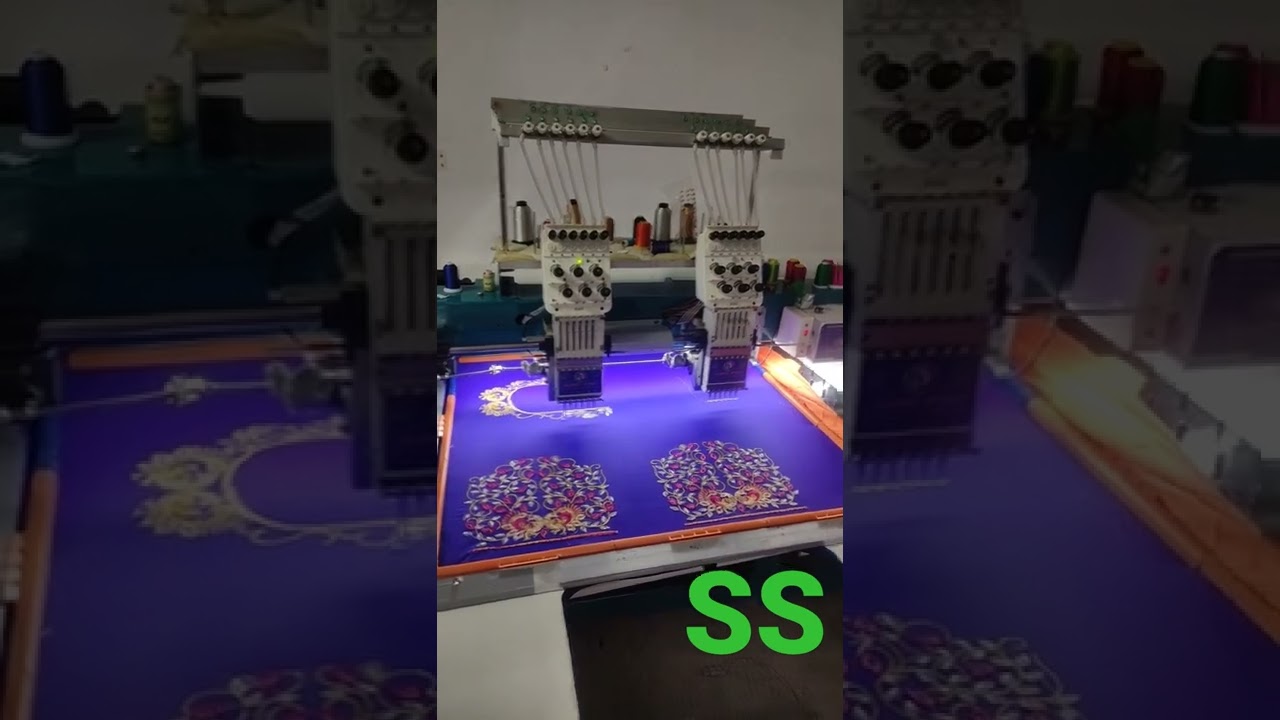 double head computer embroidery machine