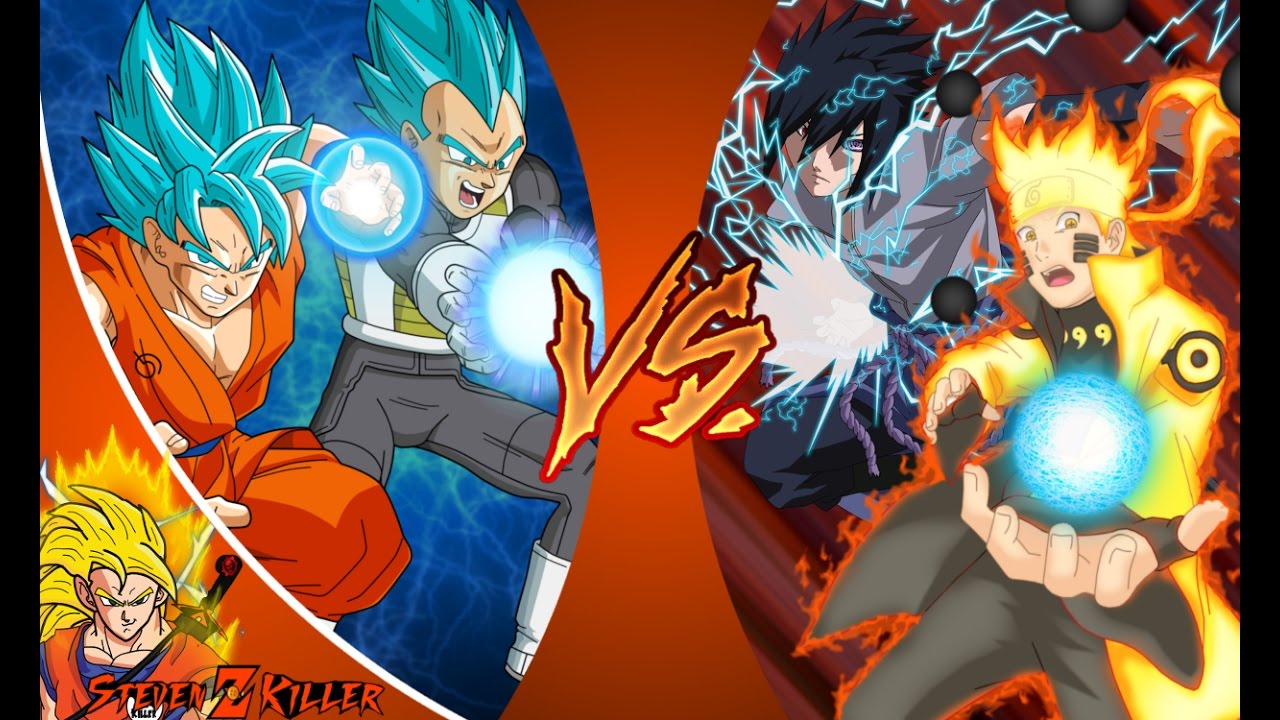 Goku & Vegeta vs Naruto & Sasuke THE RAP BATTLE Extended + Remaster...