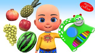 Çocuklar İçin Meyveler İsimleri İnekli 3D Oyuncak Piyano